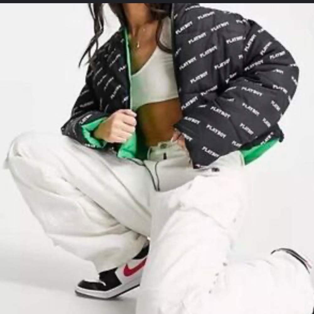 PLAYBOY Black Jacket with Green Interior